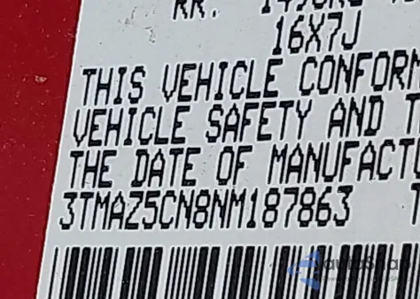 2022 Toyota Tacoma Sr5 V6 from USA, damaged, VIN 3TMAZ5CN8NM187863